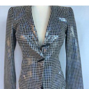 GIORGIO ARMANI LEATHER FITTED JACKET